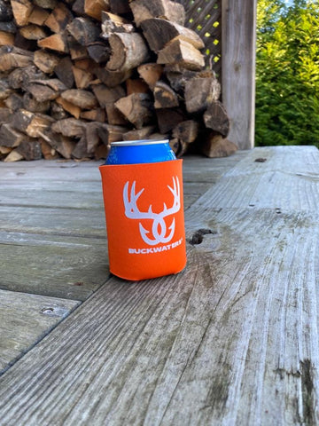 Safety orange can koozie